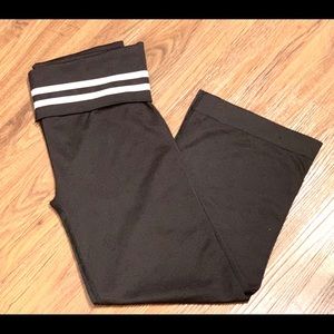 Champion Capri Black Foldover Waist Yoga Pants